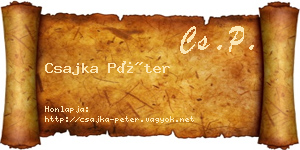 Csajka Péter névjegykártya