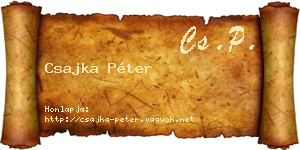 Csajka Péter névjegykártya