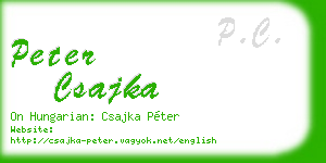 peter csajka business card